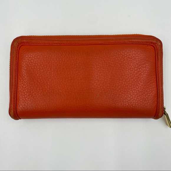 Tory Burch Amanda Zip Around Continental Wallet in Orange - Picture 3 of 11